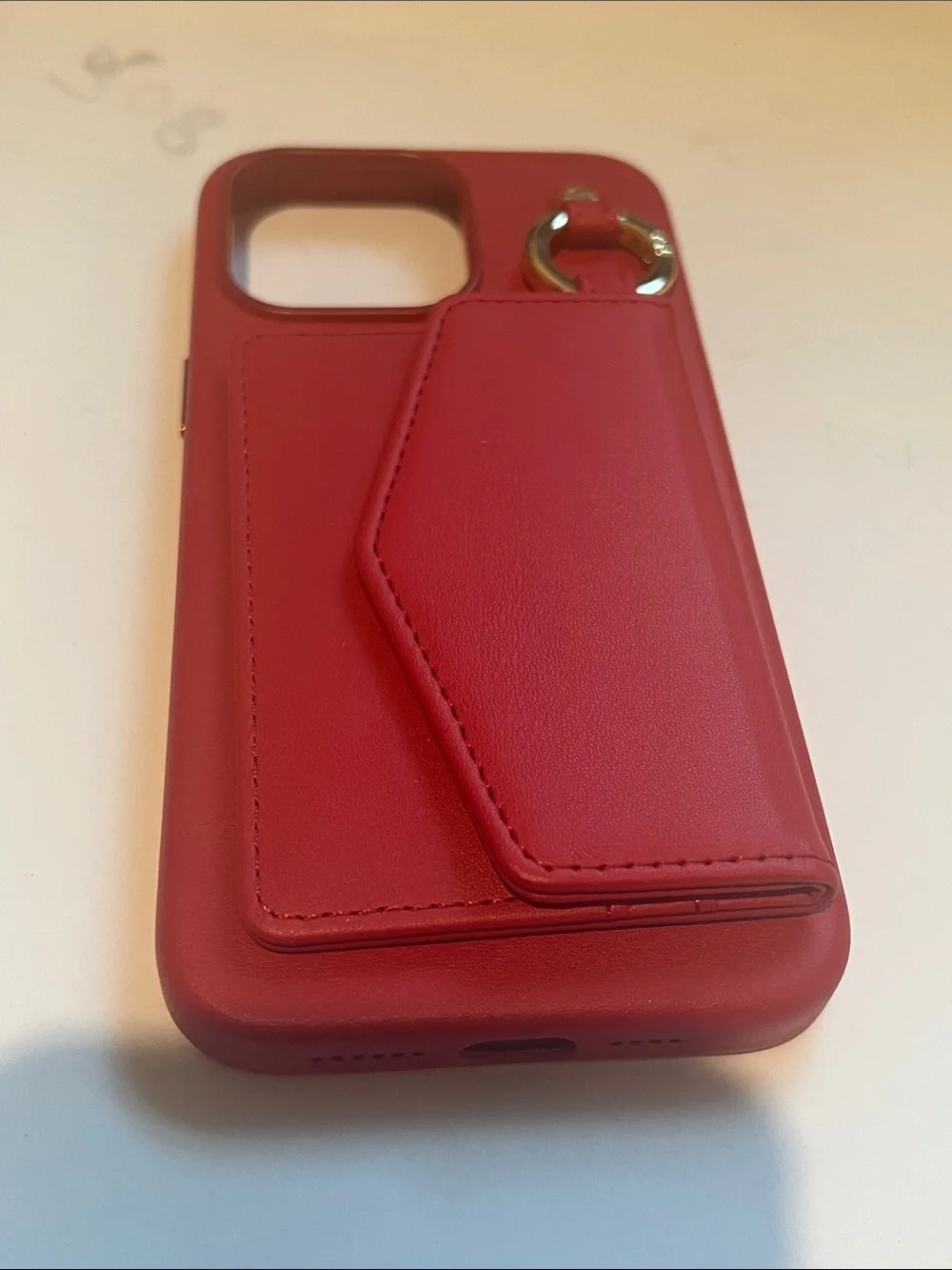 Red Smartphone Wallet Case with Card Holder iphone 15 pro max